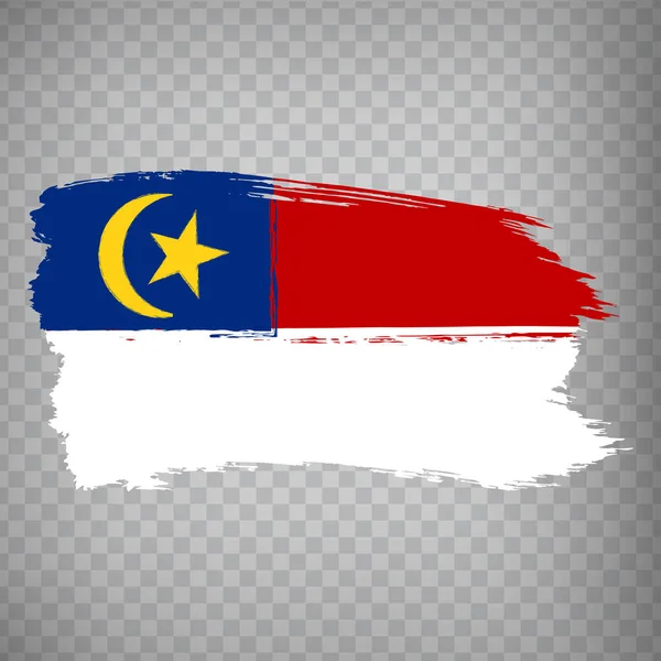 Flag Malacca Penseldrag Flagga Malacca State Transparent Bakgrund För Din — Stock vektor