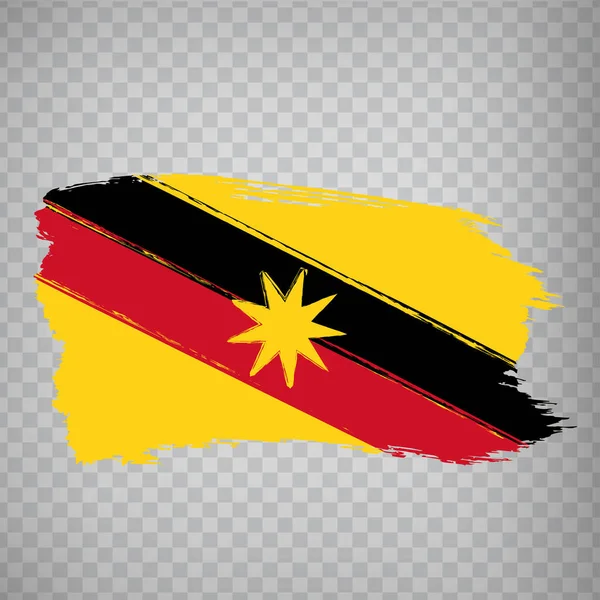 Bandeira Sarawak Pinceladas Bandeira Sarawak Estado Fundo Transparente Para Design —  Vetores de Stock