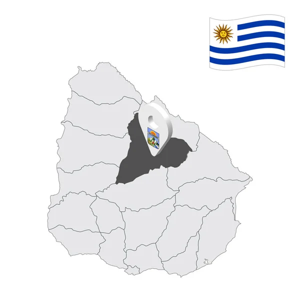 Uruguay Haritasındaki Tacuarembo Bölümü Tacuarembo Departmanı Nın Bayrağına Benzer Boyutlu — Stok Vektör