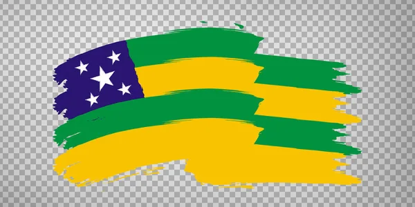 Bandera Sergipe Pinceladas República Federal Brasil Ondeando Bandera Sergipe Brasil — Vector de stock