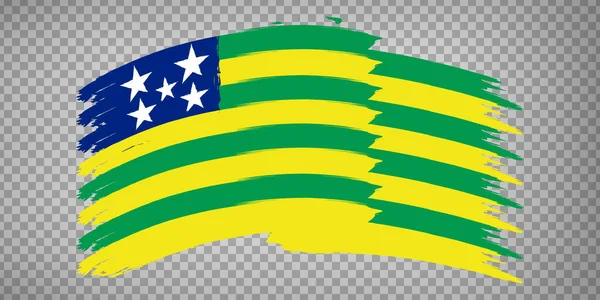 Bandeira Goiás Pinceladas República Federal Brasil Acenando Bandeira Goiás Brasil — Vetor de Stock