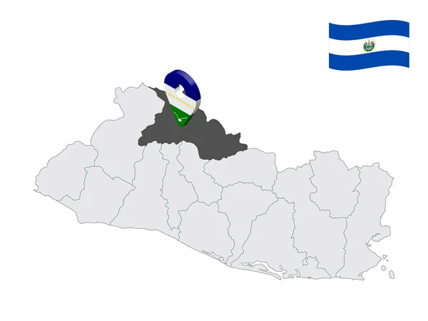 Ubicación Chalatenango Departamento Mapa Salvador Señal Ubicación Similar Bandera Chalatenango — Archivo Imágenes Vectoriales