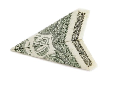 Dolarlık banknot uçaktan kağıt