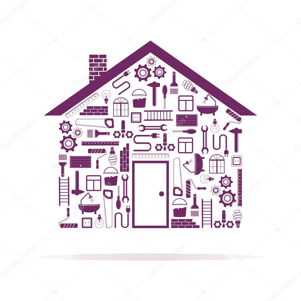 House in the form of tools to repair