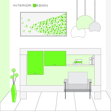 iç tasarım oturma odası basit tarzı