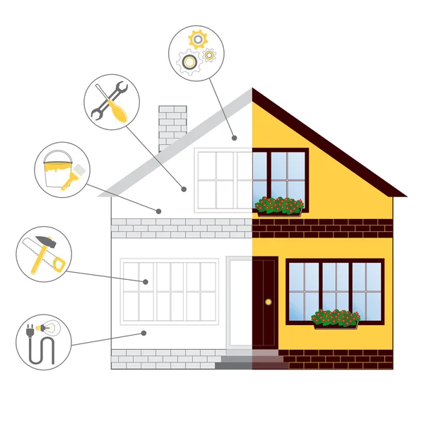 House 2 javítás — Stock Vector