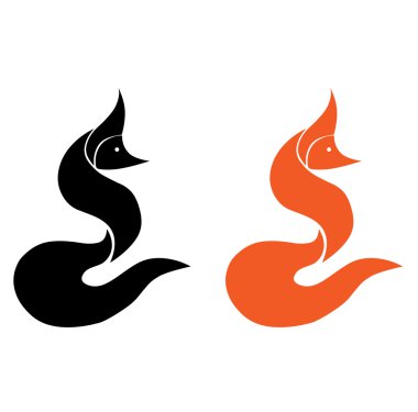 siluet siyah ve kırmızı tilki görüntüsünü