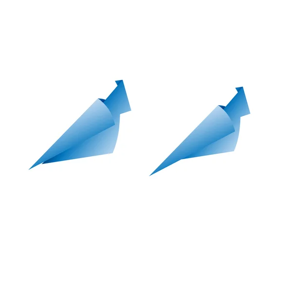 Stilisierter Vogel, das blaue Logo in Form einer Taube — Stockvektor