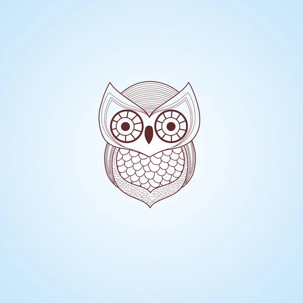 Stylized image of an owl,  line logo in the form of an owl — Stock Vector