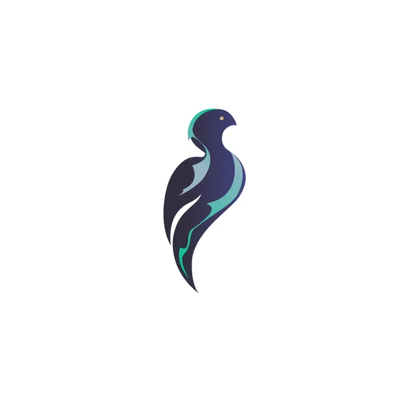 Uccello blu stilizzato, una rondine, un logo su sfondo bianco — Vettoriale Stock
