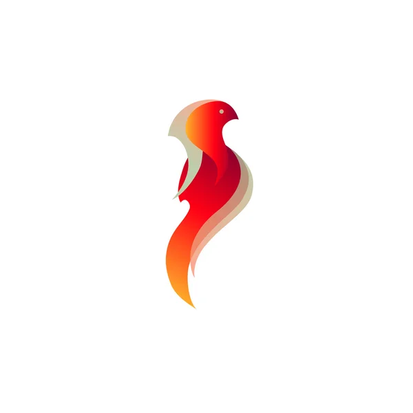 Stilisierter roter Vogel, eine Schwalbe, ein Logo — Stockvektor