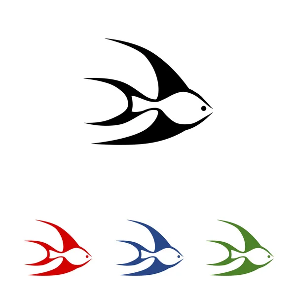 Vereinfachte stilisierte Fischsilhouetten für ein Logo — Stockvektor
