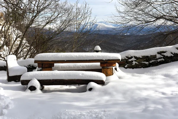 Piękny Śnieżny Krajobraz Szczycie Góry Orzeł Soczi — Zdjęcie stockowe