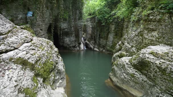 Cascade of beautiful waterfalls — Stock Video