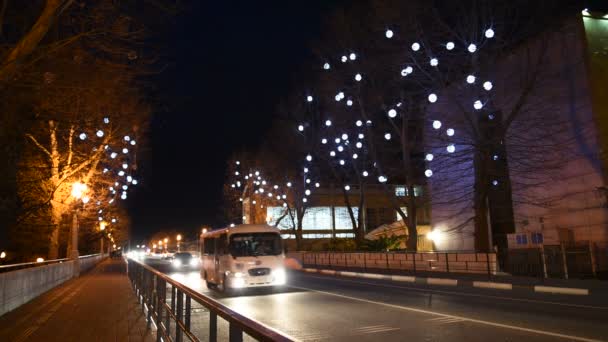 Conducir en la calle de la noche — Vídeos de Stock