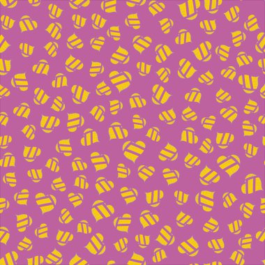 pattern with yellow hearts on gray