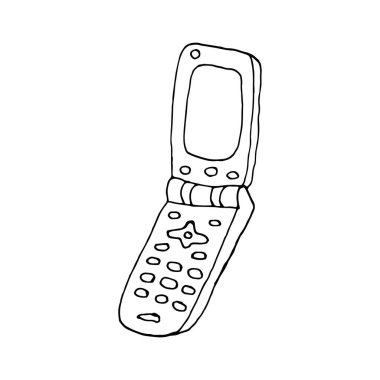 Mürekkep ve kalemle çizilmiş eski bir deniz kabuğu telefonu.