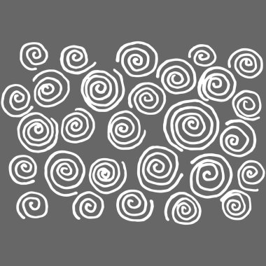 Kıvırcık. Kalem ve mürekkeple elle çizilmiş. Gri arka planda izole edilmiş, vektör çizimi. Projelerinizde pankartlarda ve posterlerde kullanılabilir. Çizgi film. Karalama tarzında çizilmiş. Renkli sayfalar
