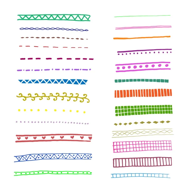 Conjunto de 26 escovas padrão. ilustração vetorial. Isolado sobre um fundo branco. —  Vetores de Stock
