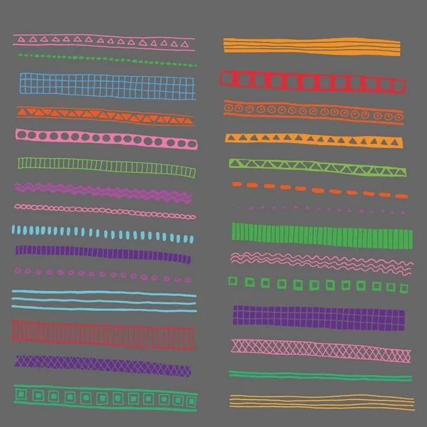 Conjunto de 28 cepillos patrón. ilustración vectorial. Aislado sobre un fondo blanco. — Vector de stock