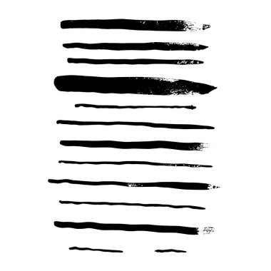 13 adet grunge fırçası seti. Nesneleri grunge fırçasıyla yaşlandırabilirsin. Vektör çizimi. İzole edilmiş