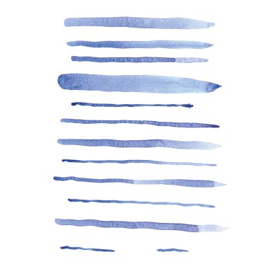 25 adet suluboya fırça seti. Vektör çizimi. İzole edilmiş