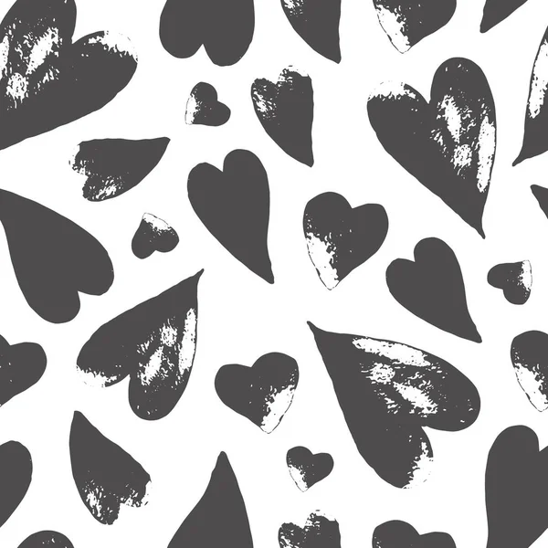 Seamless pattern with grunge hearts. Vector illustration. Love stories. Fashionable fabric, wrapping paper. grunge texture — Stock Vector