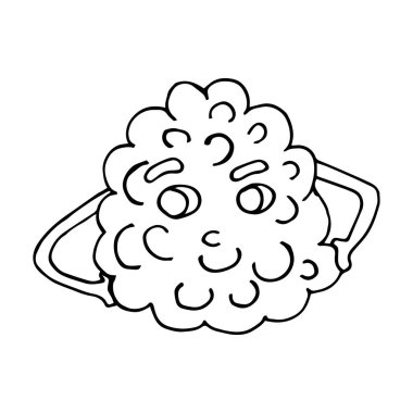 Komik çizgi film karakteri üzümleri. Sebze ve meyve. Vektör çizimi. İzole edilmiş. Karalamalar. Çizgi roman.