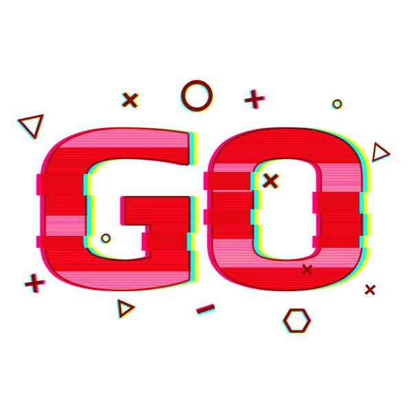 Das Wort "Go" im Stil der eine delle — Stockvektor