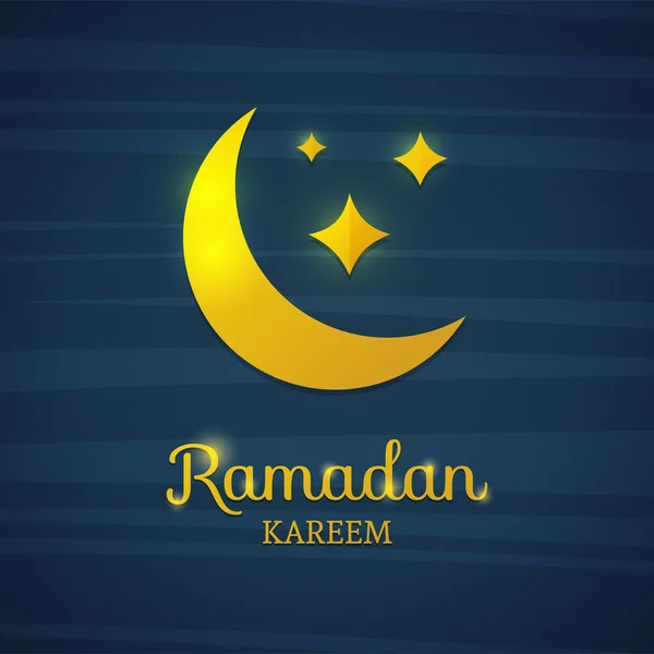 Bulan emas dan bintang untuk Ramadhan - Stok Vektor