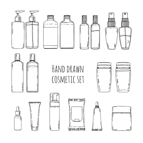 Ensemble de cosmétiques pour les soins de la peau — Image vectorielle