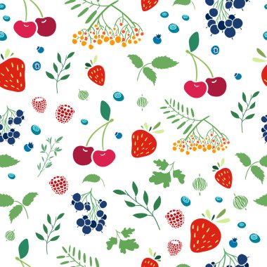 Çilek ile sorunsuz duvar kağıdı deseni