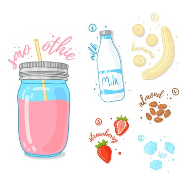 Pink cocktail of fruits