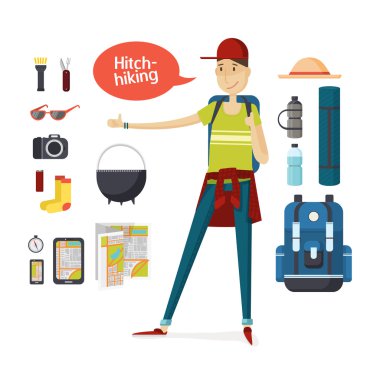 Traveler with big backpack