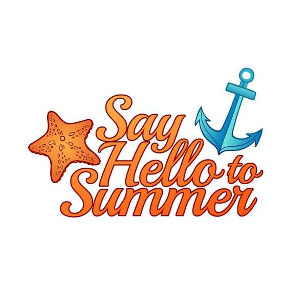 Banner Say hello to summer — Vector de stock