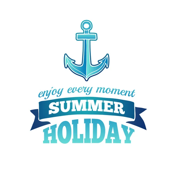 Summer holidays logo with anchor logo — Image vectorielle