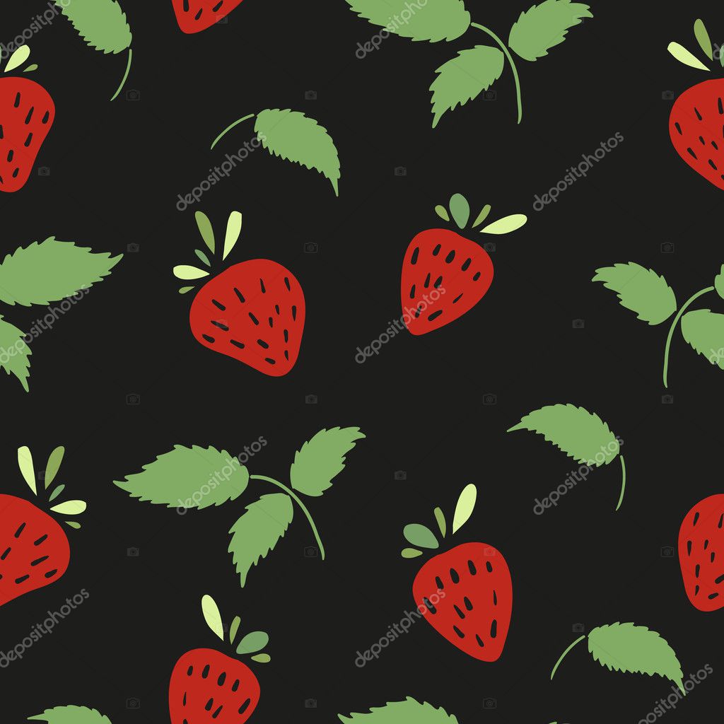 Seamless wallpaper with pattern of berries Stock Vector Image by