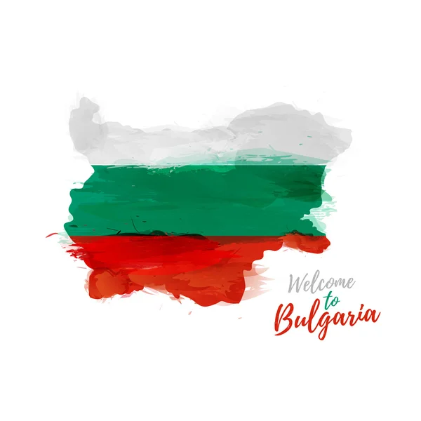 匹配的保加利亚国旗装饰的电子地图 — 图库矢量图片