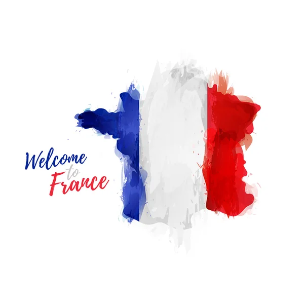 フランスの国旗の装飾のマップ — ストックベクタ