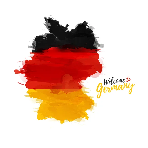 Map of Germany with decoration of national flag — Stock Vector