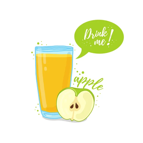 Apple fresh cocktail — Stock Vector