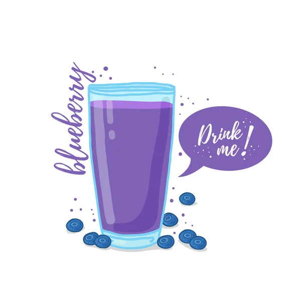 Hälsosamma blåbär cocktail — Stock vektor