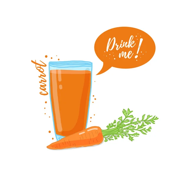Légume cocktail avec jus de carotte — Image vectorielle