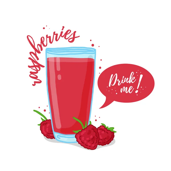 Smoothie frais de framboises cocktail — Image vectorielle