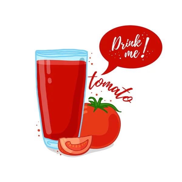 Verre de smoothie de tomate — Image vectorielle