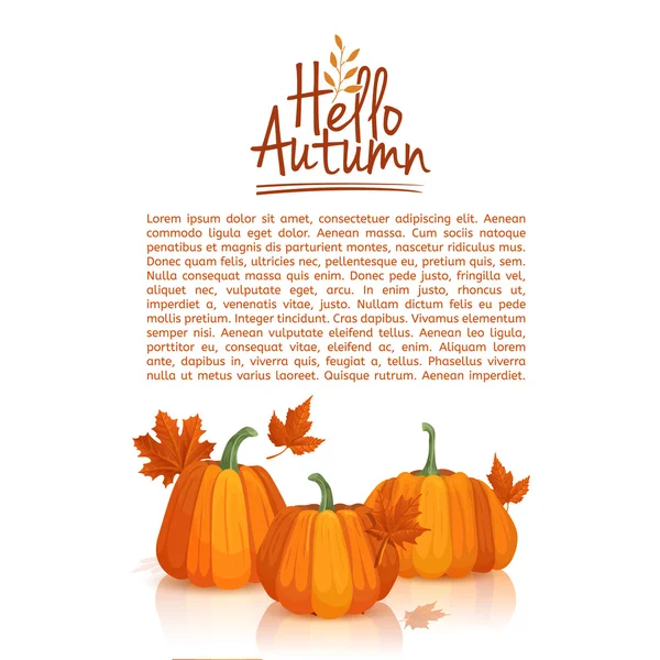 Banner Design Ciao autunno — Vettoriale Stock