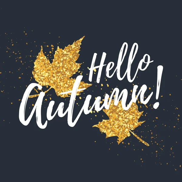 Ciao lettering autunno — Vettoriale Stock