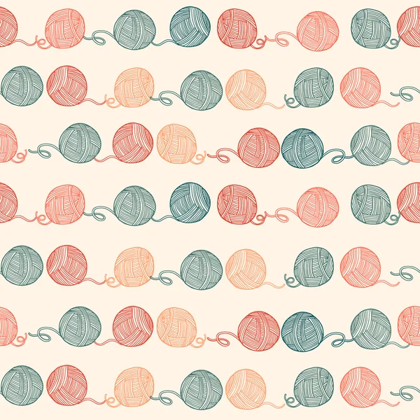 Seamless pattern with balls of yarn. Background in cartoon style. Simple graphics. Vector. — Stock Vector