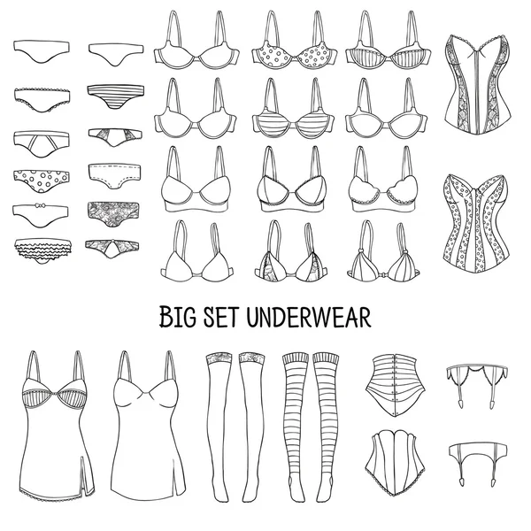 Big set of underwear — Stock Vector