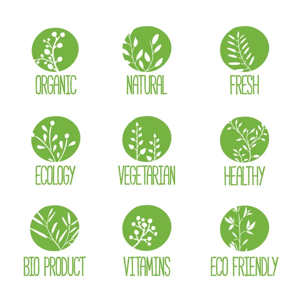 Silhouettes de brindilles, feuilles, plantes — Image vectorielle